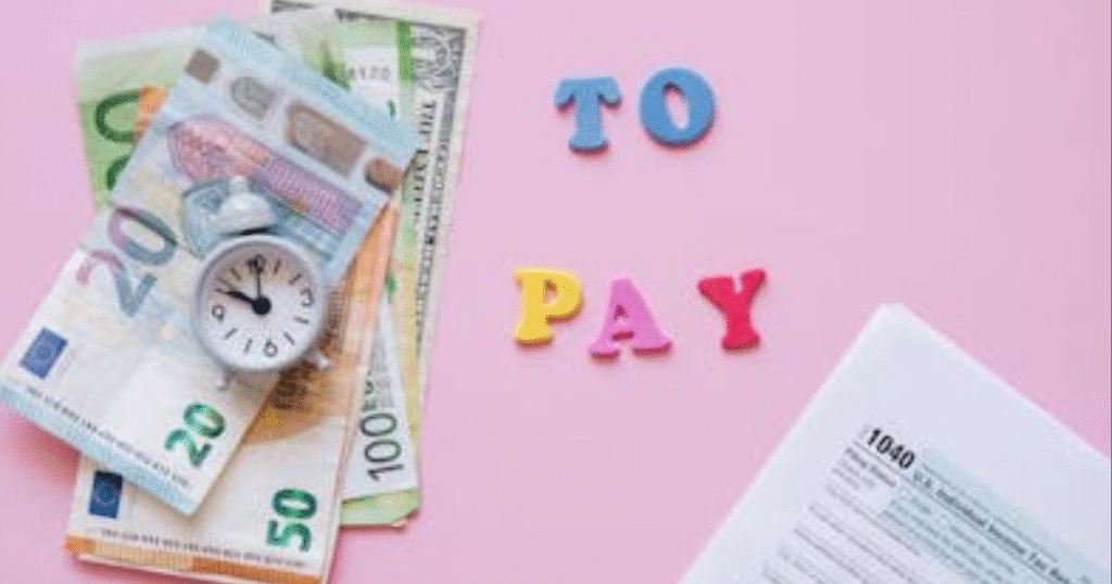 Budgeting tip for beginners; A picture showing stack of money emphasising the importance of paying debt.