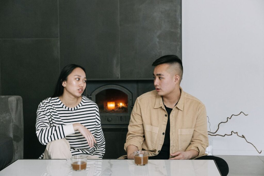 Two couples sitting to have a conversation about money