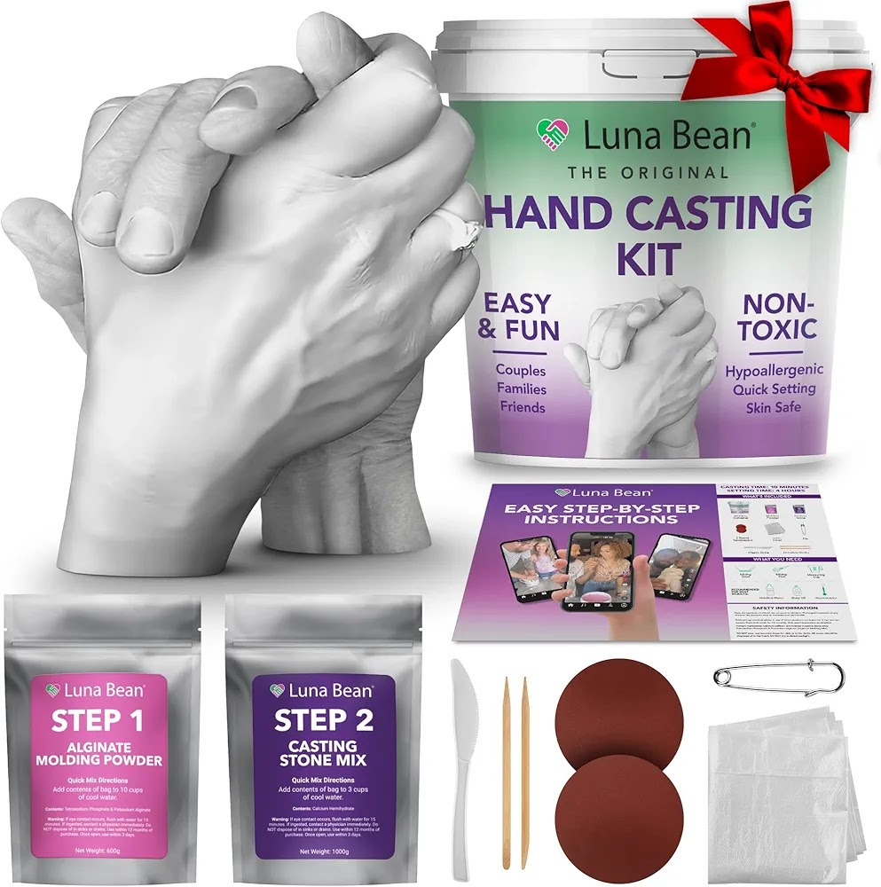 An image showing one of the unforgettable Christmas gifts for couples; Luna Bean Hand Casting Kit