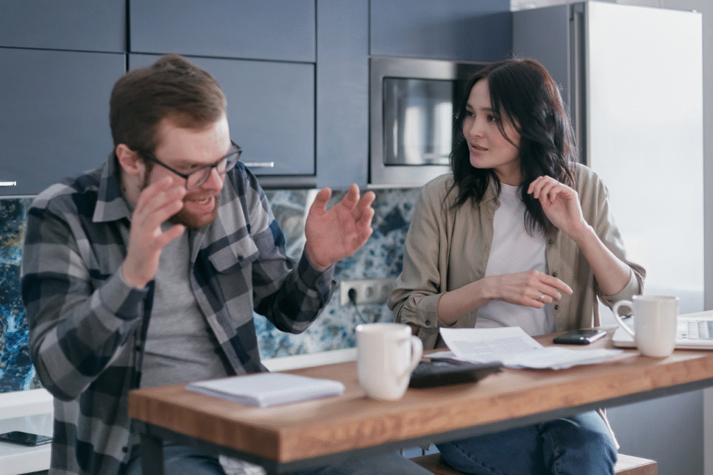 couples arguing over certain money choices
