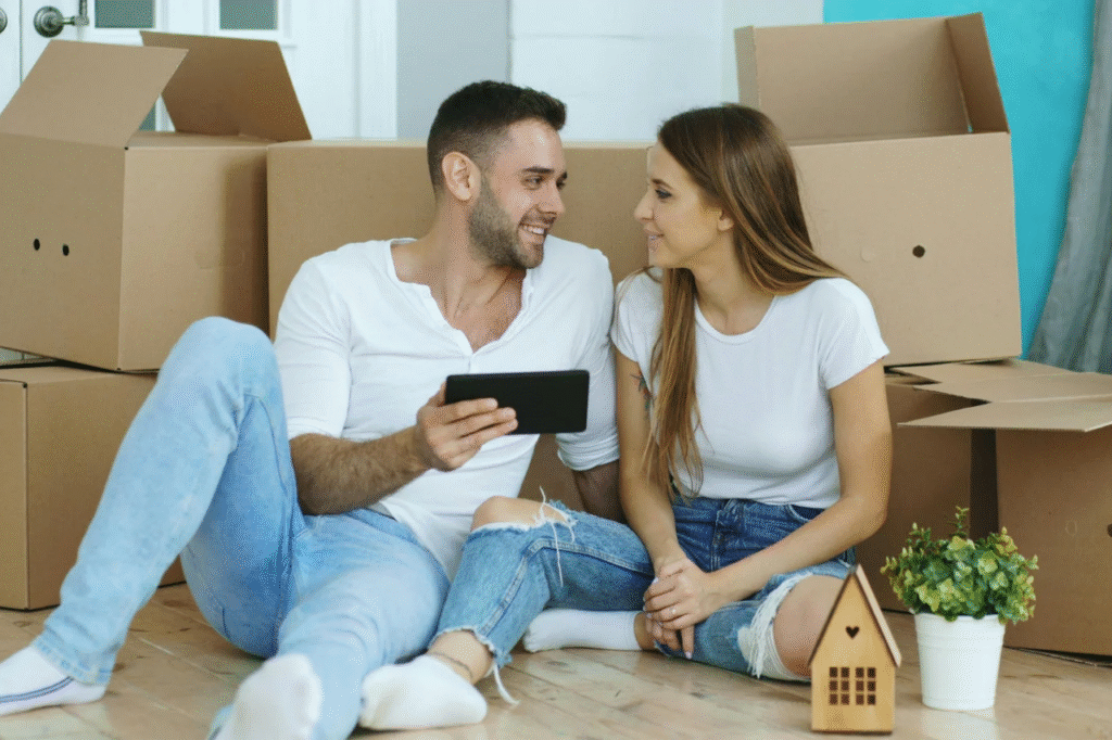 An image showing couples moving into an apartment